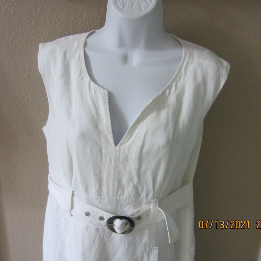 Womens EMMA JAMES Fullylined Linen Blend Belted
